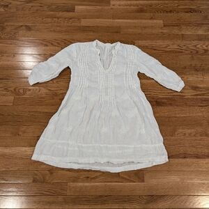 CP Shades White Embroidered Linen Tunic Extra Small